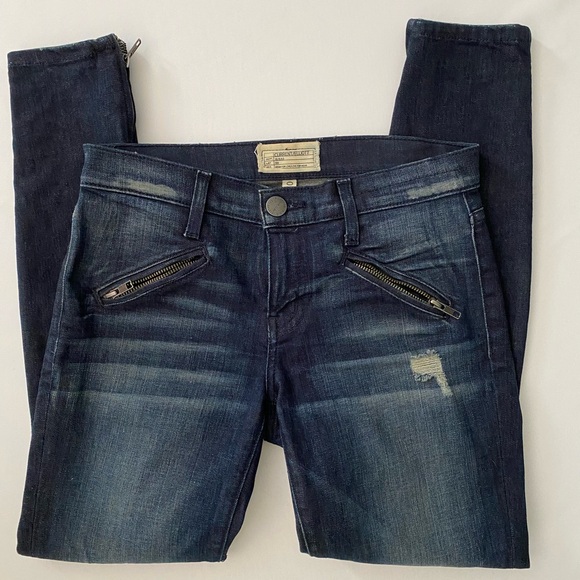 Current/Elliott Jeans Silverlake Zip Skinny Jeans in Sargent Destroy size 26 - Picture 9 of 13